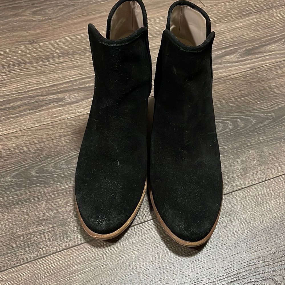 Black suede booties